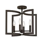 Quoizel Lighting BEU1712OZ Beaufain 4-Lights 240W Old Bronze Semi Flush Mount