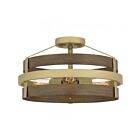Quoizel Lighting GDN1716CG Gadsen 3-Lights 300W Champagne Gold Semi Flush Mount 