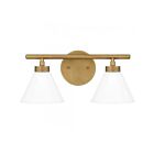 Quoizel Lighting IRA8615WS Ira 2-Lights 120W Weathered Brass Vanity Light