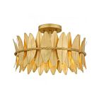 Quoizel Lighting LIZ1716GFL Liza 3-Lights 180W Gold Leaf Semi-Flush Mount