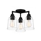 Quoizel Lighting MCI1614MBK McIntire 3-Lights 300W Matte Black Flush Mount
