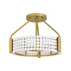 Quoizel Lighting MOL1716BRG Molly 3-Lights 180W Brushed Gold Semi Flush Mount