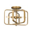 Quoizel Lighting PCDPR1714BWS Dupree 4-Lights 240W Brushed Weathered Brass Semi Flush Mount