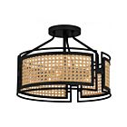 Quoizel Lighting PYA1714MBK 3 Lights Matte Black 300W Priya Semi Flush Mount