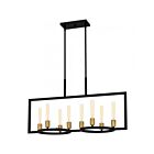 Quoizel Lighting Quoizel Linear Chandelier QLC5631MBK 8-Lights 860W Matte Black Island Chandelier