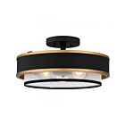 Quoizel Lighting QSF5572EK Quoizel 3-Lights 225W Earth Black Semi Flush Mount