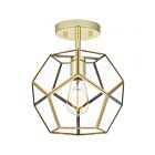 Quoizel Lighting QSF5593B Quoizel 1-Light 100W Polished Brass Semi Flush Mount