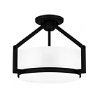 Quoizel Lighting QSF5598MBK Collinham 2-Lights 200W Matte Black Semi Flush Mount 