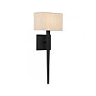 Quoizel Lighting Quoizel Wood QW16127MBK 1-Light 60W Matte Black Wall Sconce