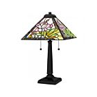 Quoizel Lighting Tiffany TF16145MBK 2-Lights 150W Matte Black Table Lamp