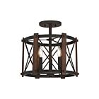 Quoizel Lighting BRO1715MK 3 Lights Marcado Black 180W Baron Semi-Flush Mount