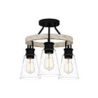 Quoizel Lighting KGB1718EK 3 Lights Earth Black 300W Kingsbridge Semi-Flush Mount