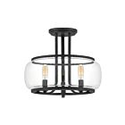 Quoizel Lighting PRUC1714MBK 3 Lights Matte Black 180W Pruitt Semi-Flush Mount