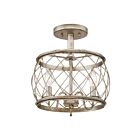Quoizel Lighting RDY1712CS 3 Lights Century Silver Leaf 180W Dury Semi-Flush Mount
