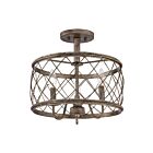 Quoizel Lighting RDY1714CS 3 Lights Century Silver Leaf 180W Dury Semi-Flush Mount