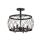 Quoizel Lighting RDY1717PN 4 Lights Palladian Bronze 240W Dury Semi-Flush Mount