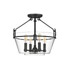 Quoizel Lighting WEL1717GK 4 Lights Grey Ash 240W Wells Semi-Flush Mount