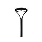 Rab Design SKY2S-LED80A40-H-VK-SD-BLK-DIM-PT2A-SP10 Black Post Light Wattage and CCT Selectable
