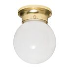 Nuvo Lighting 60-6028 1-Light 60W Polished Brass Ball Ceiling Flush Mount