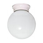 Nuvo Lighting 60-6033 1-Light 60W White Ball Ceiling Flush Mount