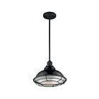 Nuvo Lighting 60-7004 Newbridge 1-Light 60W Glass Black Rod Pendant
