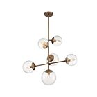 Nuvo Lighting 60-7125 Sky 6-Lights 360W Burnished Brass Rod Pendant