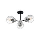 Nuvo Lighting 60-7133 Axis 3-Lights 180W Matte Black Semi Flush Mount