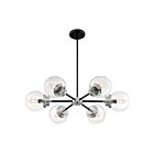 Nuvo Lighting 60-7136 Axis 6-Lights 360W Matte Black Rod Chandelier