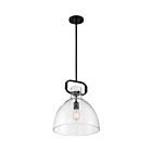 Nuvo Lighting 60-7152 Teresa 1-Light 100W Matte Black Bowl Rod Pendant