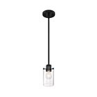 Nuvo Lighting 60-7270 Sommerset 1-Light 60W Matte Black Mini Rod Pendant