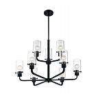 Nuvo Lighting 60-7279 Sommerset 9-Lights 540W Matte Black Rod Chandelier
