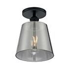 Nuvo Lighting 60-7333 Motif 1-Light 100W Black Semi Flush Mount