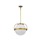 Satco 60-7785 Lakeshore 1-Light 60W Natural Brass Pendant
