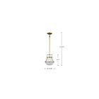 Satco 60-7862 Valdora 1-Light 60W Natural Brass Pendant