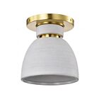 Satco 60-8001 Collins 60W 1-Light Brushed Brass Flush Mount