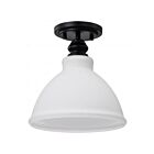 Satco 60-8025 Russel 60W 1-Light Matte Black Semi Flush mount