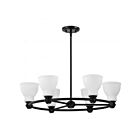 Satco 60-8027 Russel 60W 6-Lights Matte Black Chandelier