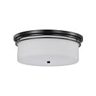 Satco 60-8034 Warren 60W 2-Lights Satin White Flush Mount