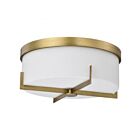 Satco 60-8044 Roselle 60W 3-Lights Natural Brass Flush Mount
