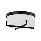 Satco 60-8054 Roselle 60W 3-Lights Matte Black Flush Mount