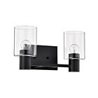 Satco 60-8062 Clarksville 60W 2-Lights Matte Black Vanity Light