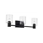Satco 60-8063 Clarksville 60W 3-Lights Matte Black Vanity Light