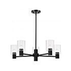 Satco 60-8066 Clarksville 60W 5-Lights Matte Black Chandelier
