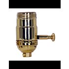 Satco 80-1030 Polished Brass On-Off Turn Knob Socket