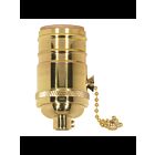 Satco 80-1052 Polished Brass On-Off Pull Chain Socket