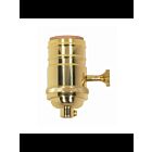 Satco 80-1058 Polished Brass On-Off Turn Knob Socket