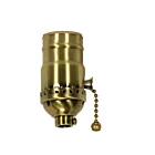 Satco 80-1739 Satin Brass On-Off Pull Chain Socket