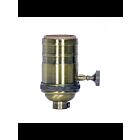 Satco 80-2217 Antique Brass On-Off Turn Knob Socket