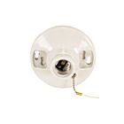 Satco 90-443 Glazed Porcelain On-Off Pull Chain Ceiling Receptacle