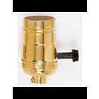 Satco 90-867 Polished Brass 3 Way (2 Circuit) Turn Knob Socket
